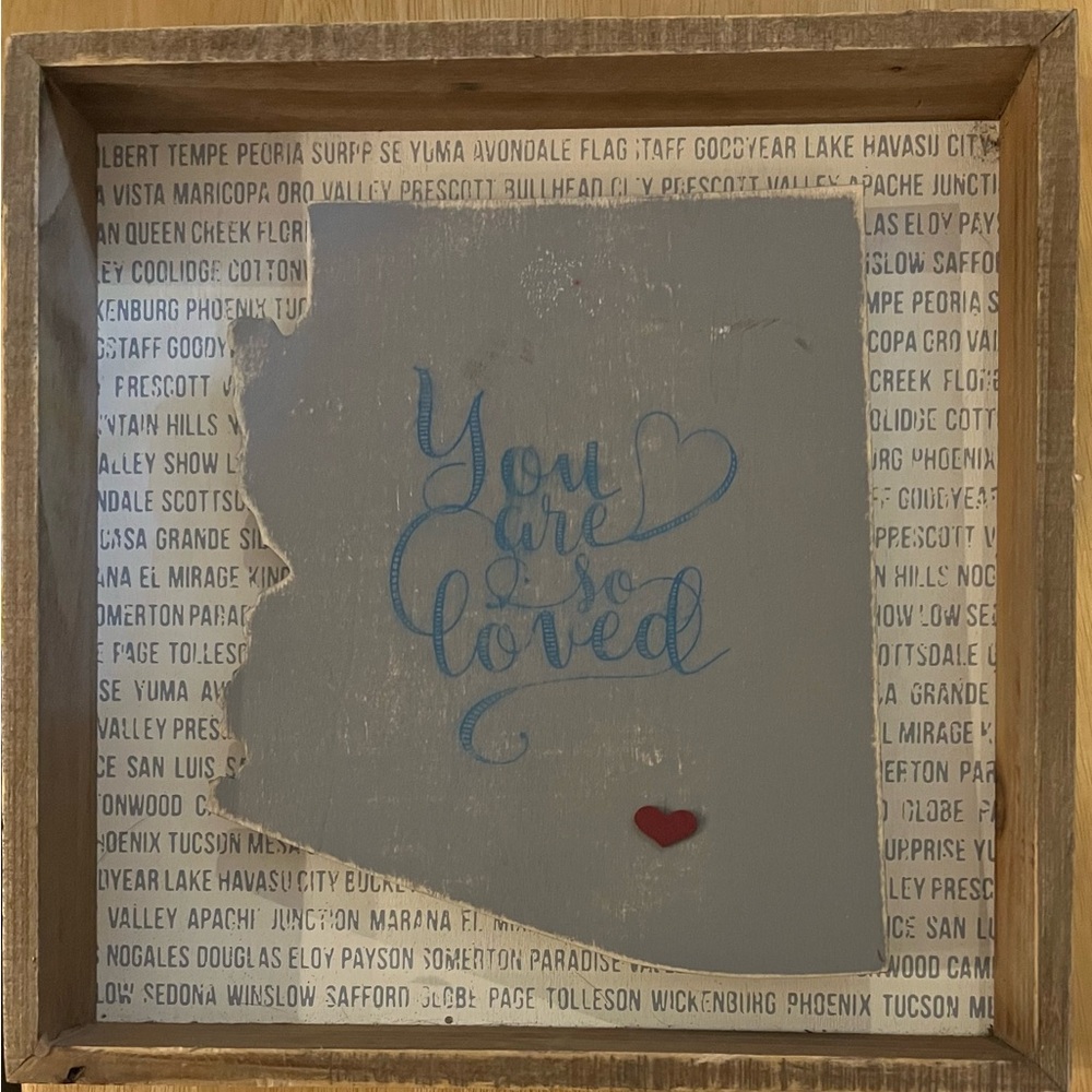 Arizona - You Are So Loved - Primitives by Kathy Rustic Wooden Wall Art